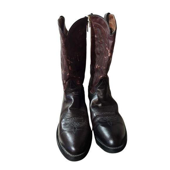 Double H Men's Multi Color Side Zip Up Boots Size 11 D Leather Distressed Boots - Picture 4 of 10